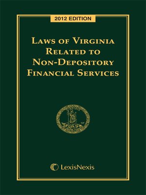 cover image of Laws of Virginia Related to Non-Depository Financial Services